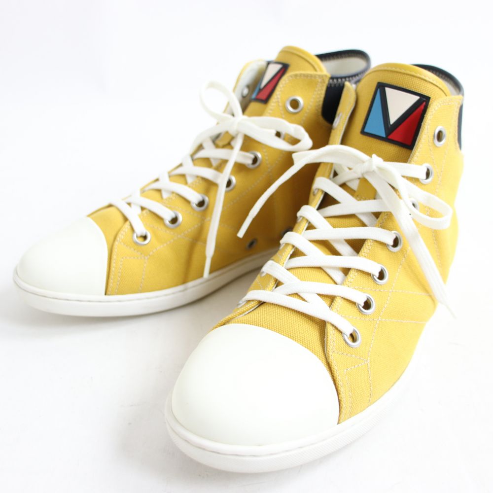 楽天市場 中古 美品 15年製 ルイヴィトン ガストンv キャンバス レザー ハイカット スニーカー イエロー系 6 1 2 イタリア製 メンズ 衣類 ブランドリサイクル Green
