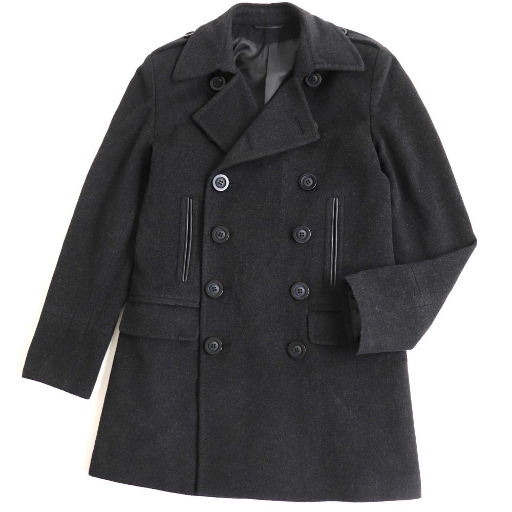 中古 ビューティー沽券 Paul Smith London 棒スミス 毛100 ピー被布 Pコート 幽々たる薄墨色 M 定規品 メンズ Emescla Com Br