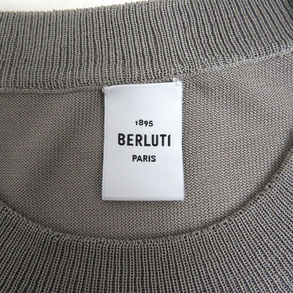 メーカー包装済 楽天市場 中古 良品 Berluti ベルルッティ エンボスロゴ クルーネック 薄手 半袖ニットソー サマーニット メンズオススメ 暑い時期にも 衣類 ブランドリサイクル Green 店長大暴走 クリアランスsale トップス ニット セーター Api