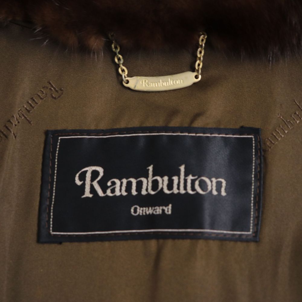 最安値挑戦 中古 毛並み極美品 Rambulton Onward Mink ランブルトン オンワード ミンク 裏地ロゴ柄 本毛皮コート ブラウン 毛質艶やか 柔らか 衣類 ブランドリサイクル Green 激安ブランド Erieshoresag Org