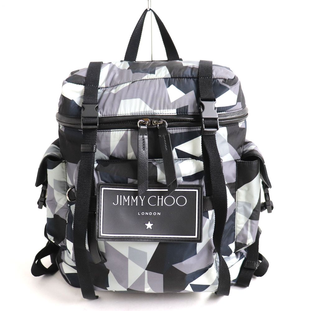 中古 美品 Jimmy Choo ジミーチュウ Wixon ウィクソン カモフラージュ バックパック リュックサック マルチカラー イタリア製 メンズ Gamorai Com