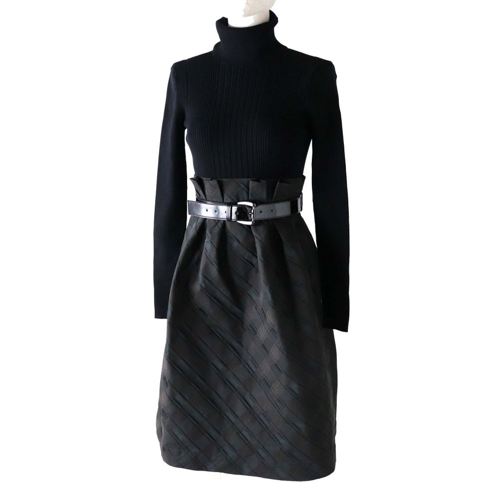 未使用品 正規品 バーバリー ブラックレーベル Fm96 678 58 レディース ベルト附きき ドッキングワンピース ブラック チェック矢幹 38 タグ付 中古 Masatoevents Com