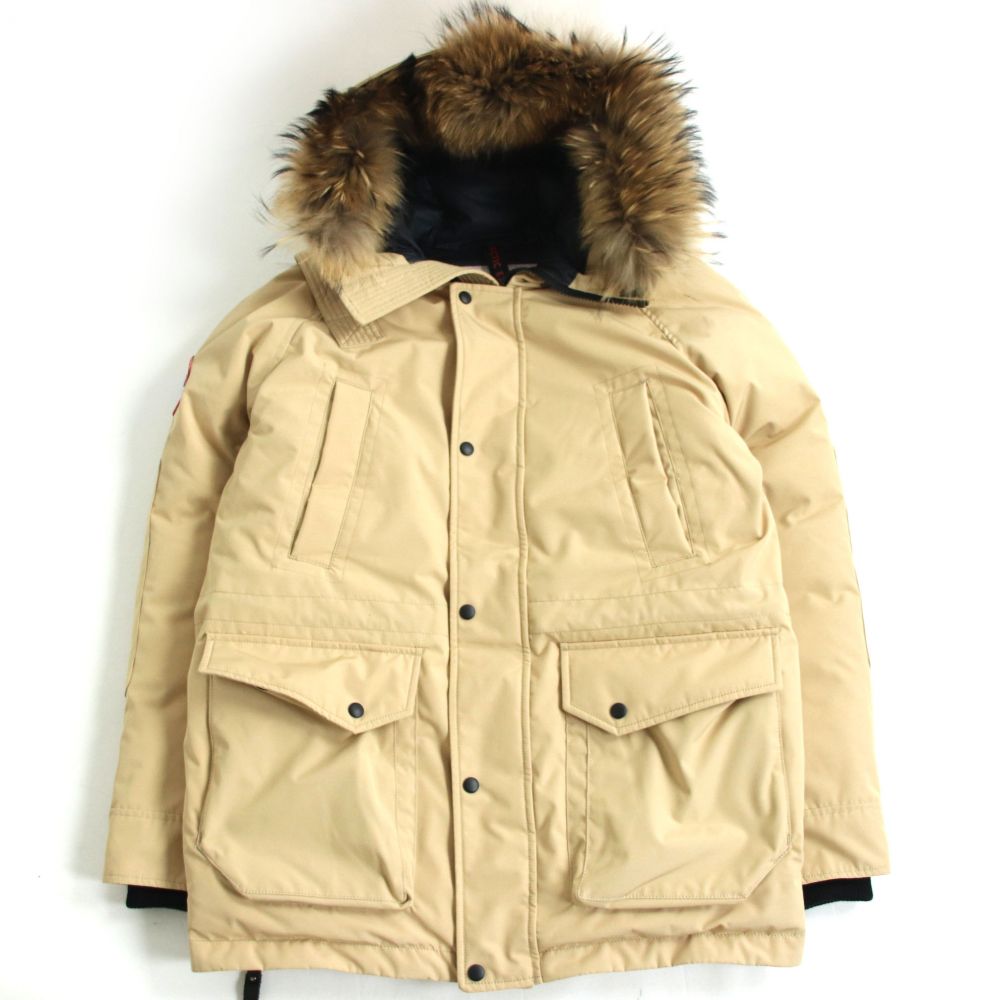 中古 美品物 Arctic Explorer 弓ティックエクスプローラー Chill フーデッドダウンジャケット ベージュ L 法例品 メンズオススメ Maxtrummer Edu Co