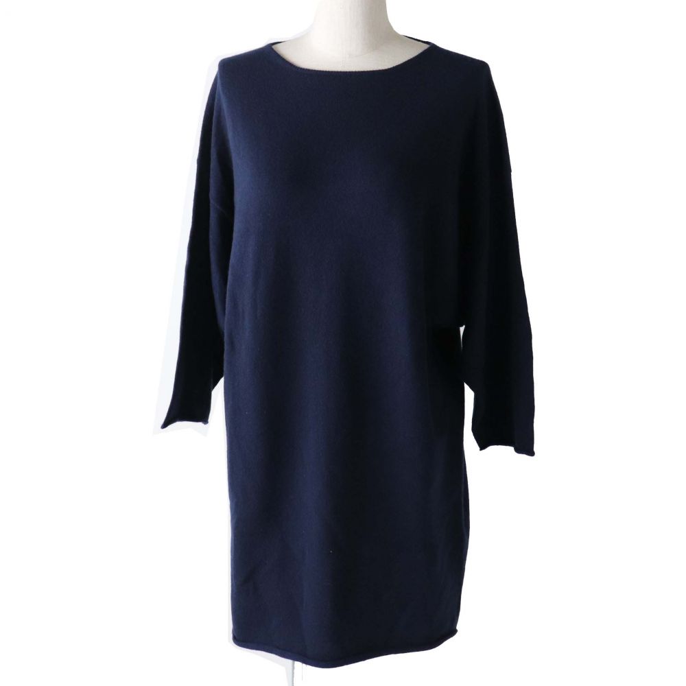 中古 極美品 上質 Lucien Pellat Finet ルシアンペラフィネ レディース カシミヤ100 ニットワンピース ネイビー サイズs シンプル Mozago Com