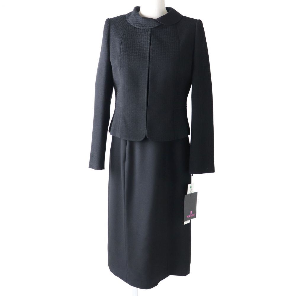 未使用品 Yuki Torii ユキトリイ 21 601 4500 ノーカラージャケット ワンピース ブラックフォーマル セットアップ 礼服 レディース 15ar 中古 septicin Com