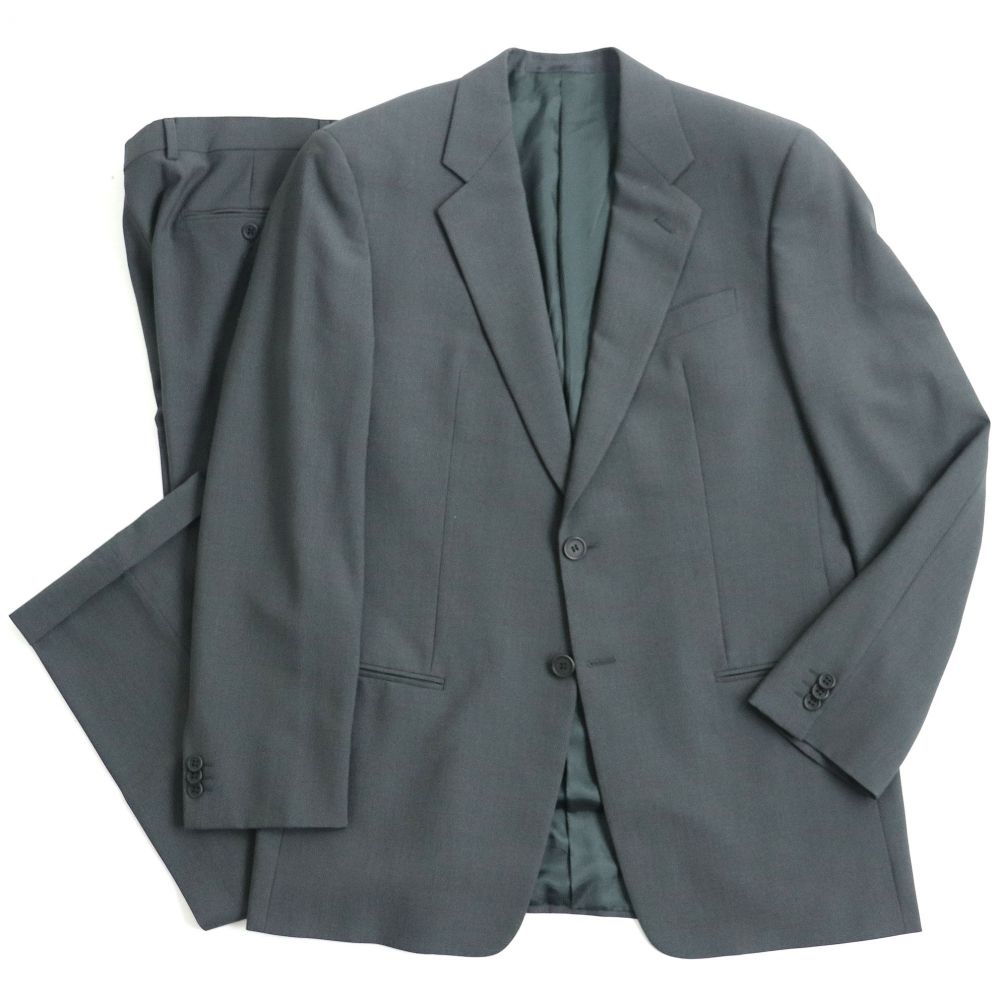 極美品△正規品 ARMANI COLLEZIONI アルマーニ コレッツオーニ ウール シングルスーツ ダークグレー 50 イタリア製 メンズ ビジネスシーン