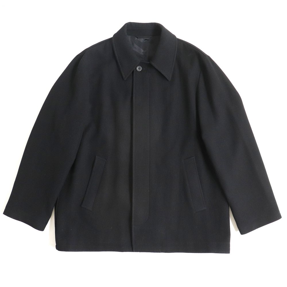 中古 美品 正規品 Armani Collezioni アルマーニ コレッツォーニ ウールコート ハーフコート 比翼 黒ん坊 黒 46 イタリア製 メンズ シンプル Angliaacademy Com