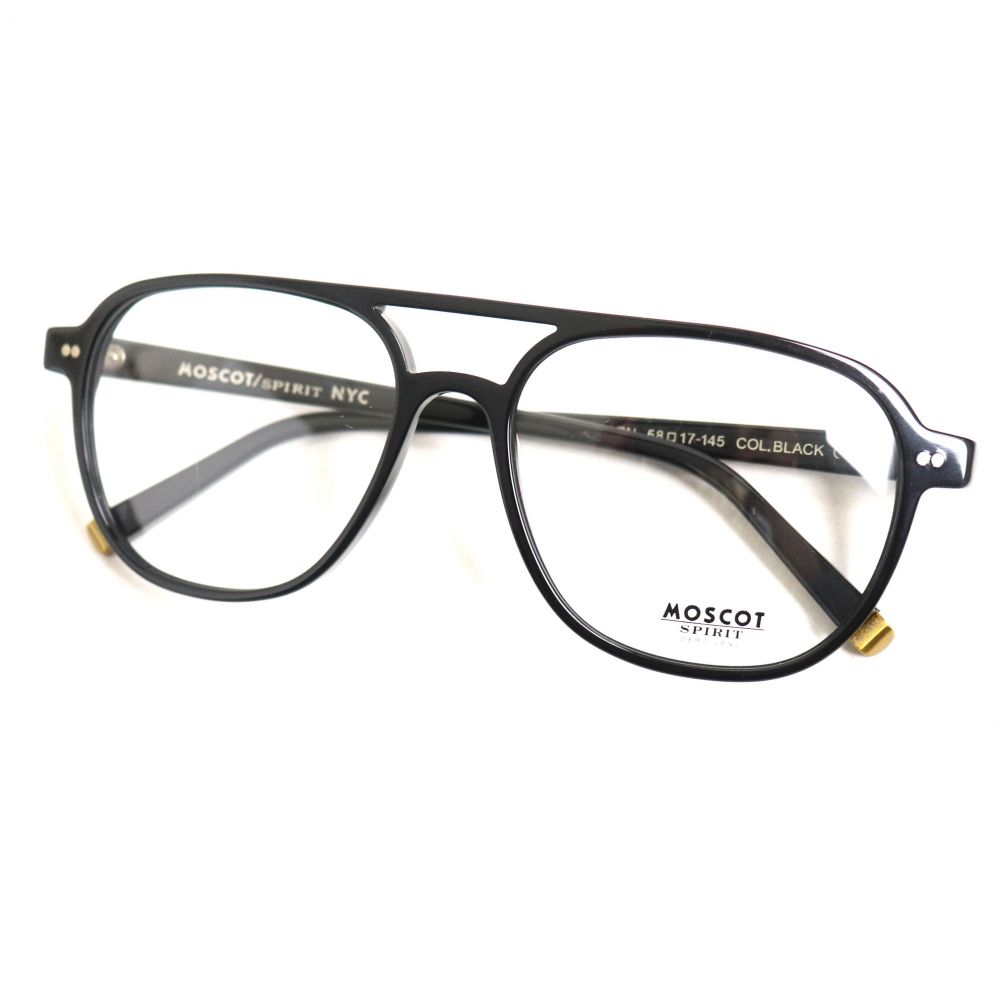 未引当てる威信 Moscot Spirit モスコット 心意 Bjorn Black ティアドロップ ツーブリッジ 眼鏡 アイウェア 度合皆無 墨染め 58 17 145 メンズ 中古 Upntabasco Edu Mx