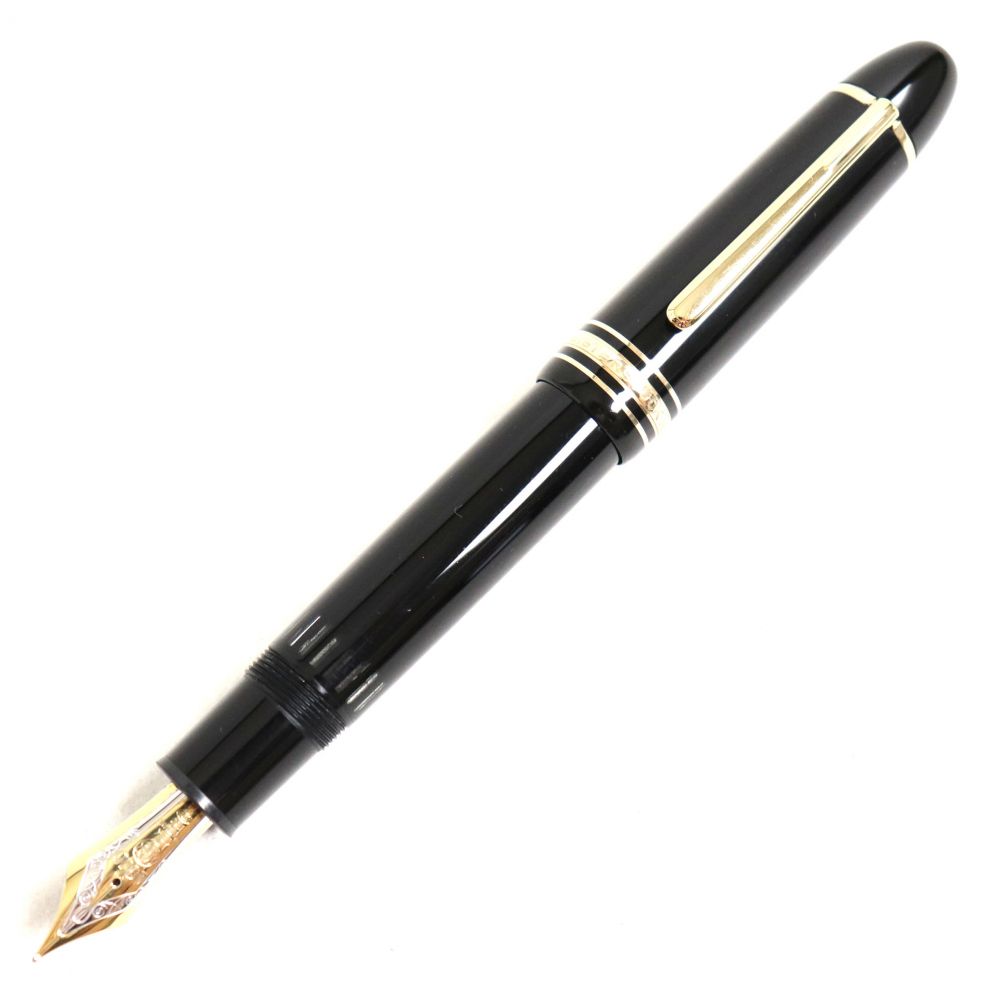 中古 極美品 2 Montblanc モンブラン マイスターシュテュック 149 ホワイトスター ペン先18k 万年筆 ブラック ゴールド 太軸 ドイツ製 Sermus Es
