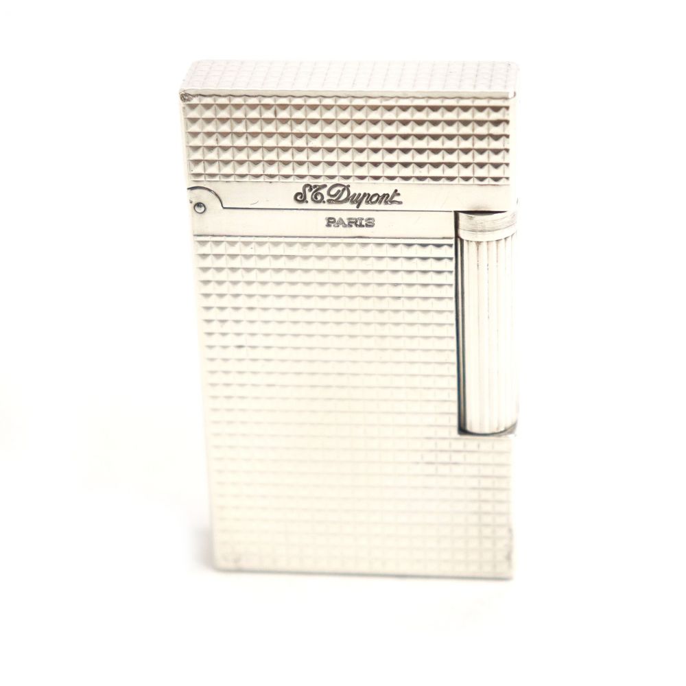 中古 美品 S T Dupont デュポン ライン2 ヴァーティカルライン ダイヤモンドヘッド ローラー式 ガスライター シルバー フランス製 着火確認済 Tajikhome Com
