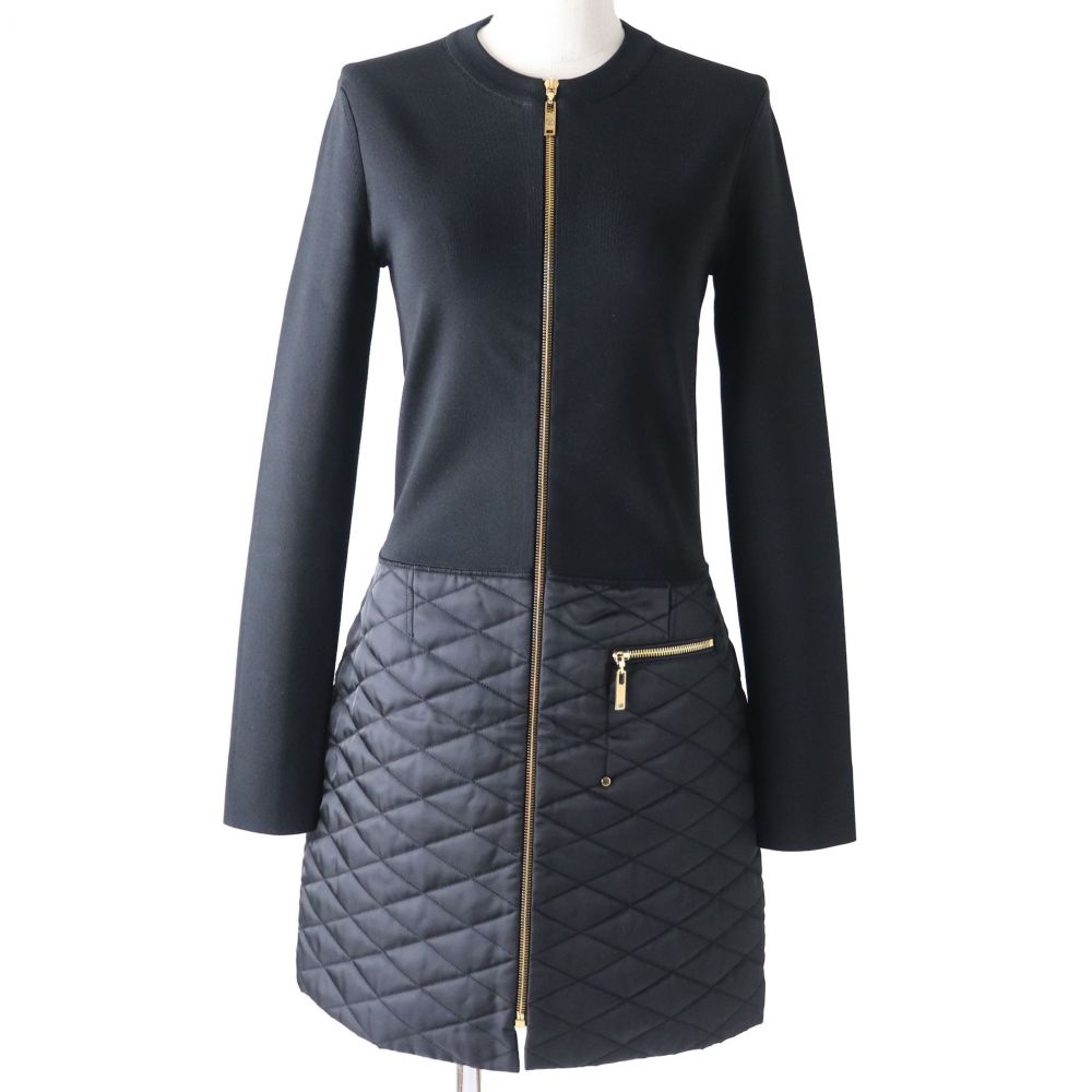 楽天市場 中古 極美品 正規品 Lv ルイヴィトン 年 ノーカラー 長袖 ニット キルティング 切替デザイン フロントジップ ワンピース ブラック 黒 S レディース 衣類 ブランドリサイクル Green