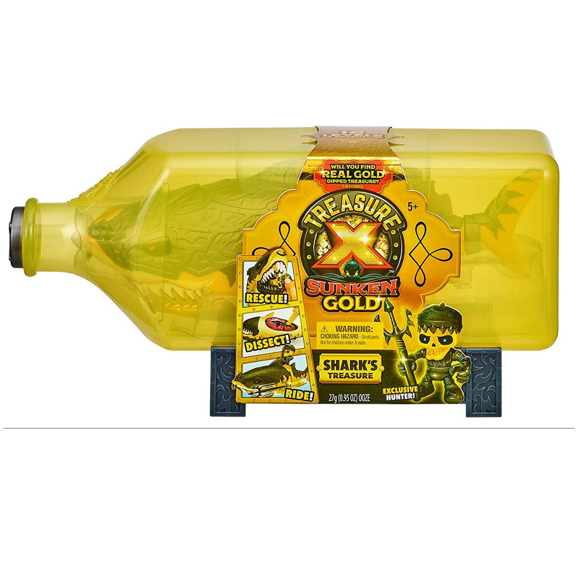 【楽天市場】【エクスプレス便】トレジャーエックス 海底に沈む金のサメの財宝 暗闇で光るバージョン ボトルを割って開封 おもちゃ プレゼント