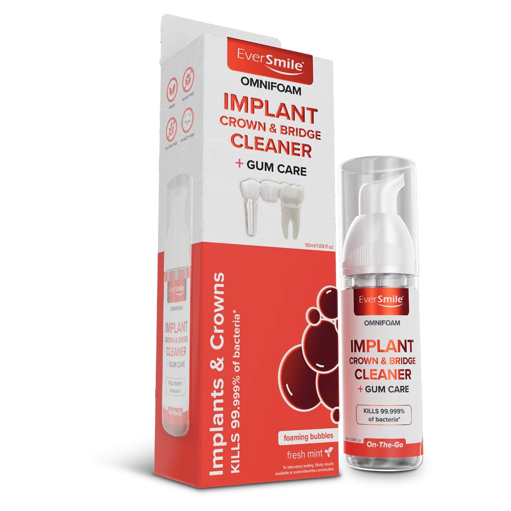 EverSmile OmniFoam Dental Cleaner for Implants, Crowns, and Bridges 1.69oz　エバースマイル オムニフォーム インプラント、クラウン、ブリッジ用デンタルクリーナー 50ml 【追跡可能海外メール便】 4,613円