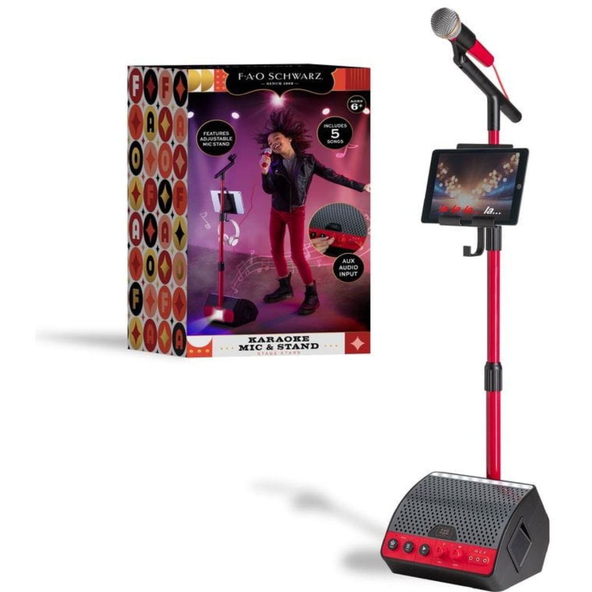 音楽 おもちゃ FAO Schwarz マイク（スタンドとタブレットホルダー付き) ギフト 6歳以上 ミュージックトイ FAO Schwarz Microphone with Stand and Tablet Holder 【エクスプレス便】