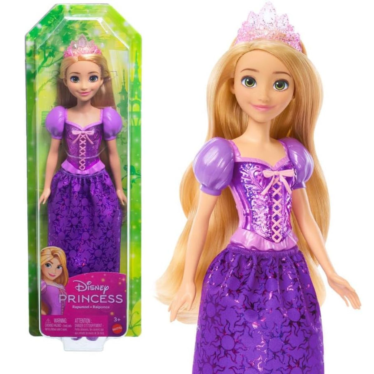 Disney Princess Rapunzel ディズニー プリンセス ラプンツェル 人形 ディズニー映画『塔の上のラプンツェル』 キラキラドレス 着せ替え マテル ティアラ付き 可動ドール コレクタブル【エクスプレス便】Mattel Disney Princess Rapunzel Doll in Sparkling Fashion