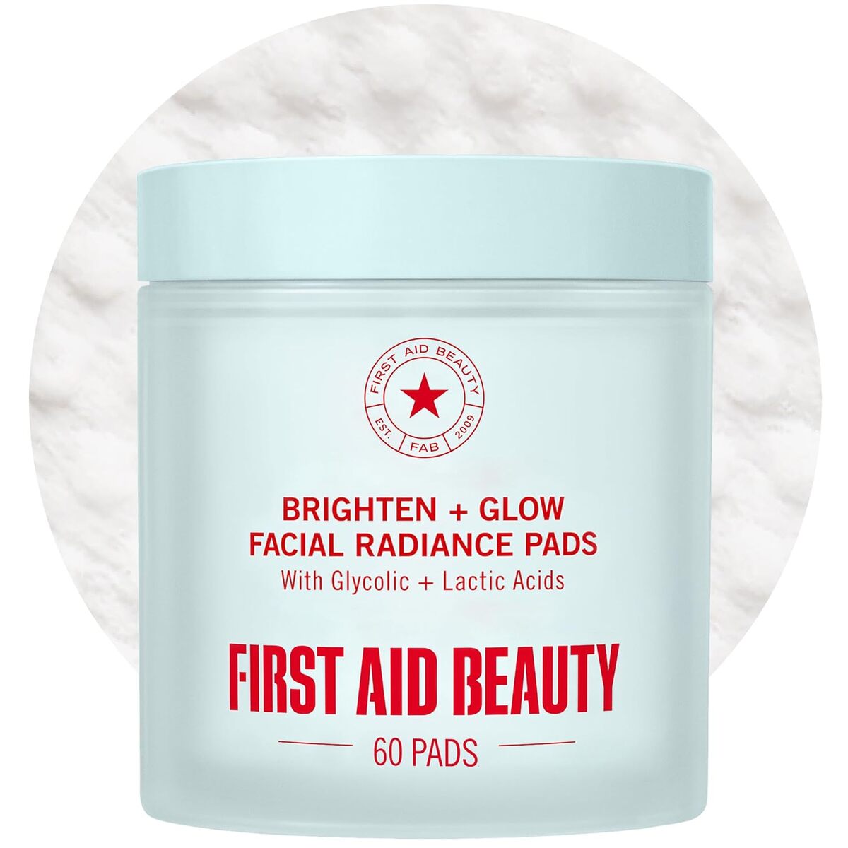 First Aid Beauty グリコール酸と乳酸配合のブライト&グローフェイシャルラディアンスパッド ファーストエイドビューティー Brighten+Glow Facial Radiance Pads with Glycolic+Lactic Acids New 60ct 9.59oz/約270ml 拭き取りパット 毛穴 ケア【エクスプレス便】