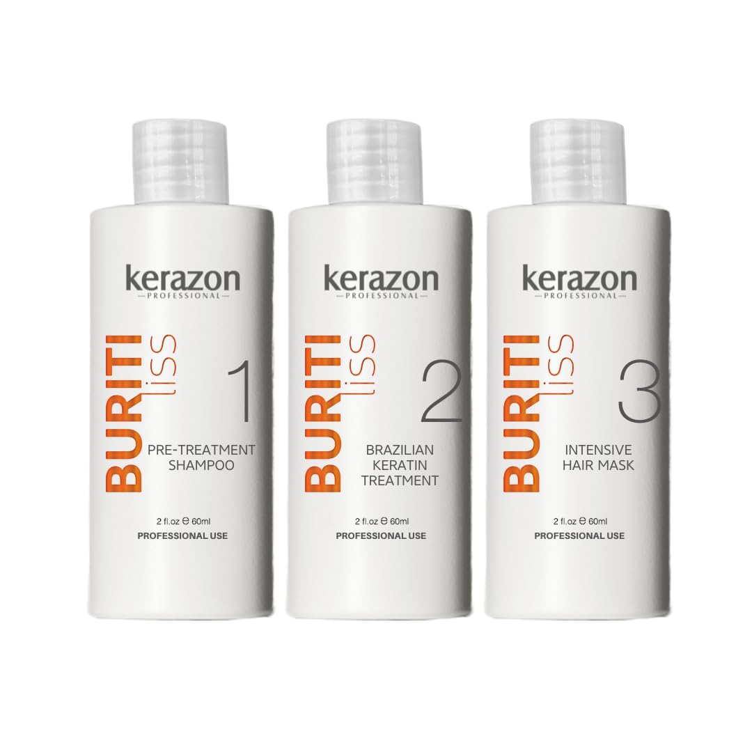 Kerazon Professional Brazilian Keratin Treatment Complex Blowout KERAZON kit 2oz(3pack)ケラゾンプロフェッショナル ブラジリアン ケラチン トリートメント コンプレックス ブローアウト KERAZON キット 3本セット(60ml x3) 【エクスプレス便】|GREEN BASKET 店