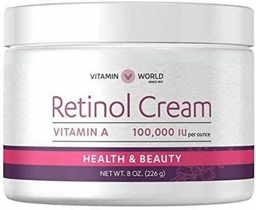 楽天市場 エクスプレス便 アメリカ大人気商品 送料無料 Vitamin World Retinol Cream 100 000 Iu 8 Oz With Vitamin A ビタミンワールド レチノールクリーム 226ｇ スキンケア お肌 クリーム コスメ 追跡可能 海外トレンド グリーンバスケット