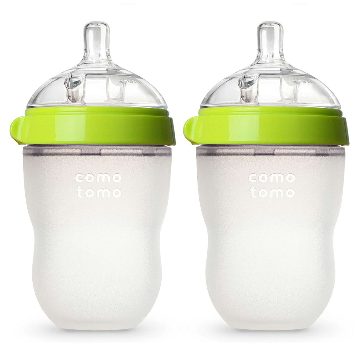 Comotomo Baby Bottle, Green, 8 oz (2 Count) コモトモ　ベビーボトル　グリーン　8oz 2本セット　赤ちゃん用　哺乳瓶　ギフト　プレゼント 【エクスプレス便】