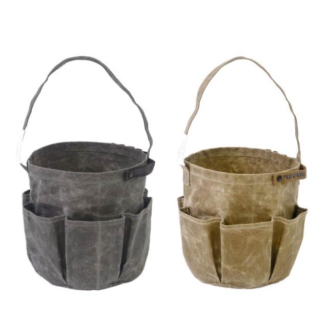 POST GENERAL ポストジェネラル WAXED CANVAS TOOL BAG ROUND ワックスドキャンバス　ツールバッグ ラウンド 全2色 グレー ブラウン BBQ バーベキュー アウトドア 用品 キャンプ グッズ