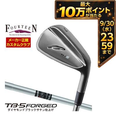 ＼エントリーでP10倍！4/4 20:00‐4/10 1:59／ 特注カスタムクラブ フォーティーン 2025NEW TB-5 FORGED アイアン ダイヤモンドブラックサテン仕上げ Elevate MPH95 シャフト 単品[＃5、＃6、＃7、＃8、＃9、PW]