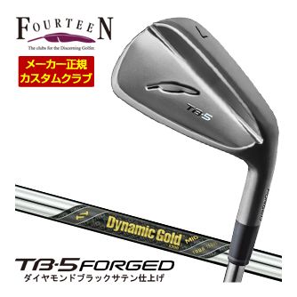 特注カスタムクラブ フォーティーン 2025NEW TB-5 FORGED アイアン ダイヤモンドブラックサテン仕上げ ダイナミックゴールド MID 115 シャフト 単品[＃5、＃6、＃7、＃8、＃9、PW]｜ゴルフプラザ　グリーンフィル
