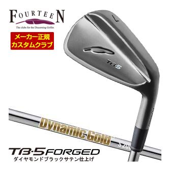 特注カスタムクラブ フォーティーン 2025NEW TB-5 FORGED アイアン ダイヤモンドブラックサテン仕上げ ダイナミックゴールド HT シャフト 4本セット[＃7-P]