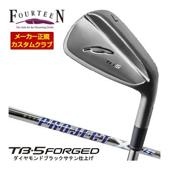 特注カスタムクラブ フォーティーン 2025NEW TB-5 FORGED アイアン ダイヤモンドブラックサテン仕上げ ライフル PROJECT X LZ シャフト 4本セット[＃7-P]