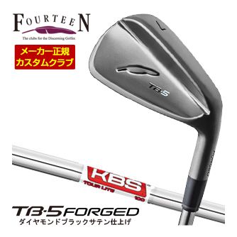 特注カスタムクラブ フォーティーン 2025NEW TB-5 FORGED アイアン ダイヤモンドブラックサテン仕上げ KBS TOUR LITE シャフト 4本セット[＃7-P]