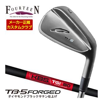 特注カスタムクラブ フォーティーン 2025NEW TB-5 FORGED アイアン ダイヤモンドブラックサテン仕上げ TGI 90/95/100/110 シャフト 4本セット[＃7-P]｜ゴルフプラザ　グリーンフィル