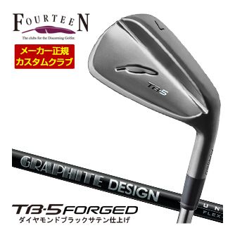 特注カスタムクラブ フォーティーン 2025NEW TB-5 FORGED アイアン ダイヤモンドブラックサテン仕上げ RAUNE IRON i60u / i75u / i90u シャフト 4本セット[＃7-P]｜ゴルフプラザ　グリーンフィル