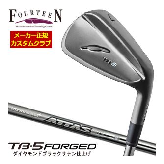 特注カスタムクラブ フォーティーン 2025NEW TB-5 FORGED アイアン ダイヤモンドブラックサテン仕上げ USTマミヤ アッタス アイアン 40 / 50 / 60 / 80 シャフト 単品[＃5、＃6、＃7、＃8、＃9、PW]｜ゴルフプラザ　グリーンフィル