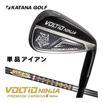 25％OFFクーポン対象！カタナゴルフ 2025年モデル VOLTIO NINJA PREMIUM CARBON II Hollow アイアン 単品[＃6、AW、SW] グラファイトデザイン製 オリジナル TOUR AD VG-02 シャフト