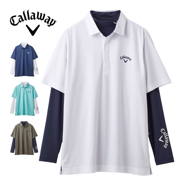 Callaway ゴルフウェアセット LL ホワイト/ブラック Callaway キャロウェイ ゴルフウェア セットシャツ 秋 冬 別注