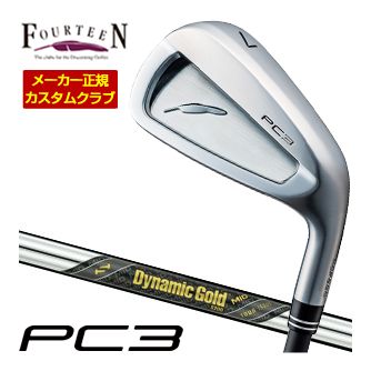 [タイムセール] 特注カスタムクラブ フォーティーン 2024 PC3 アイアン ダイナミックゴールド MID 115 シャフト 単品[＃5、＃6、＃7、＃8、＃9、PW]