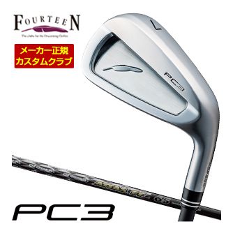 特注カスタムクラブ フォーティーン 2024 PC3 アイアン USTマミヤ アッタス FF IRON 65 / 75 / 85 / 95 シャフト 単品[＃5、＃6、＃7、＃8、＃9、PW]