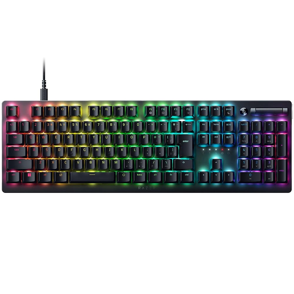 Razer レイザー DeathStalker V2 JP Clicky Optical Switch ゲームや仕事に最適な高速性と応答性ゲーミングキーボード 薄型オプティカルスイッチ クリッキー 取り外し可能な Type-C ケーブル マルチファンクションローラー Chroma RGB 日本語配列｜Green Flora