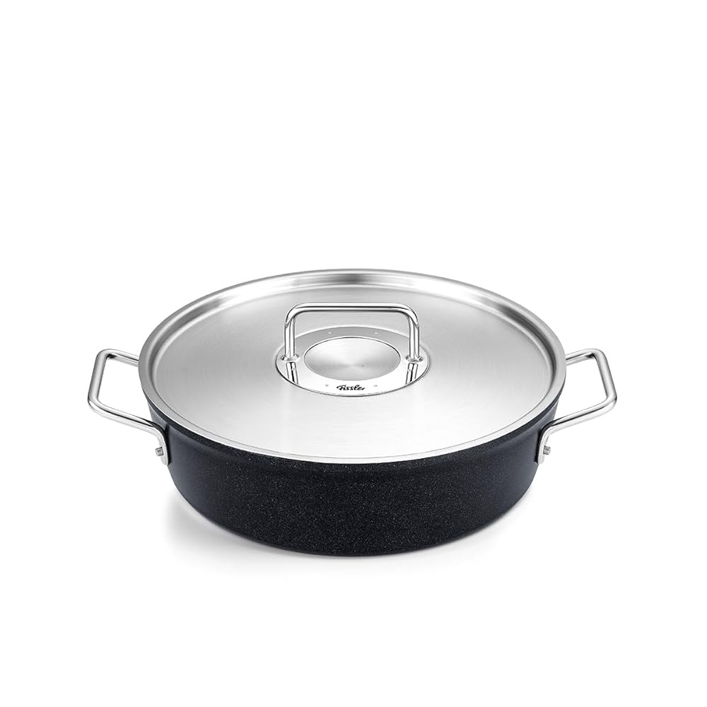 フィスラー (Fissler) 両手なべ 28珊 アダマント キャセロール ステンレス鋼フタ付き添い人 屁っ放り火/IH相応う ノン突っ支い棒上塗り ＦＲＧ製 黒いこと 156-124-28-000
