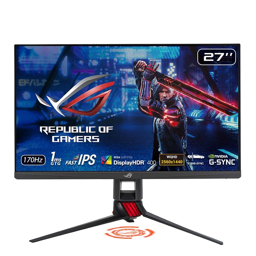 ASUS ゲーミングモニター ROG Strix XG279Q 27インチ/WQHD/IPS/170Hz/1ms/HDR/G-SYNC Compatible/DisplayHDR400/3年保証|Green Flora
