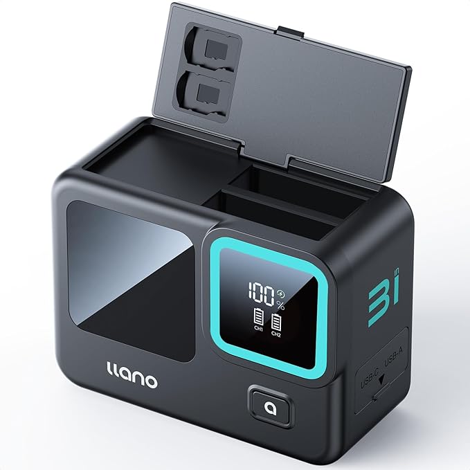 llano 3 インチ 1 Insta360 Ace Pro用 乾電池 申し受ける器 (12800mAh 移動性乾電池積み上げる/2台一斉に申し受ける/USB-C 申し受ける界面/PD 30W高速道路申し受ける/LED数詞書きあらわす/TF歌留多納める)1台3役 For Insta360 Ace Pro 動き写真機に相応う