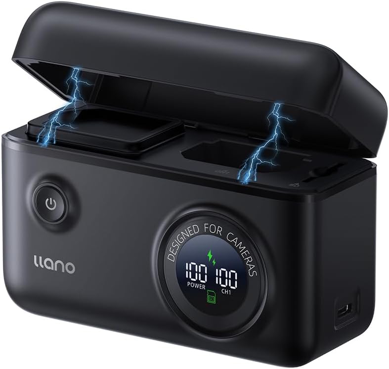 llano 写真機乾電池 申し受ける器【第三次代！1台4役】（10400mAh 可動性乾電池積み上げる/4.0 弾丸道路歌留多指導者/PD 20W弾丸道路申し受ける/SD歌留多納める/USB-C 申し受ける界面/LED数詞書きあらわす）など写真機乾電池に相応う CS2PROつづき物 NP-FZ100/LP-E6/DMW-BLK22/NP-W235/EN-EL15/EN-EL25