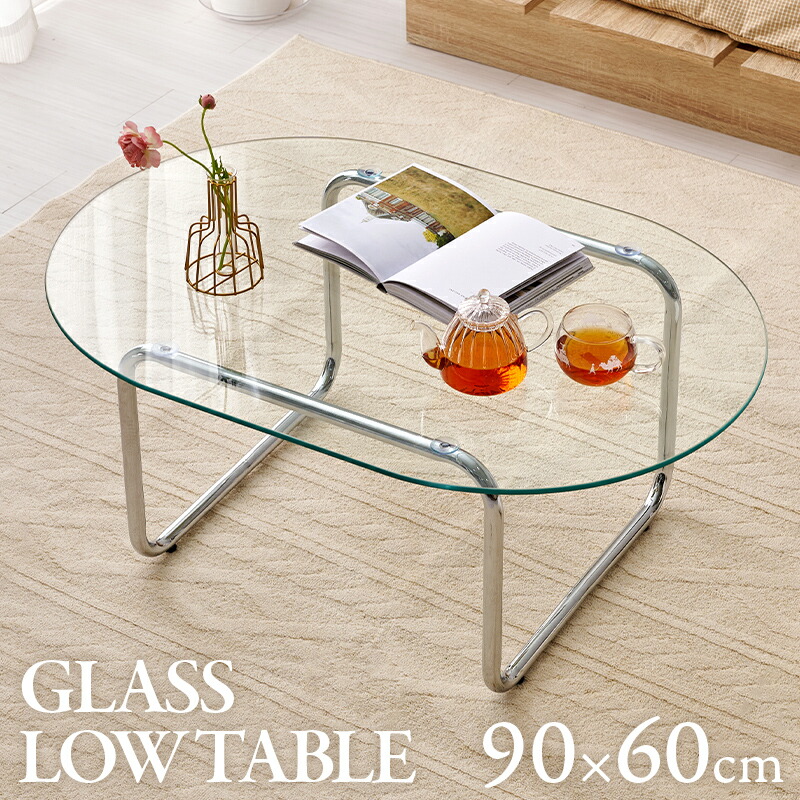 Glass Table 瑠璃速見表 90×60糎 インテリア・寝具・収納-テーブル