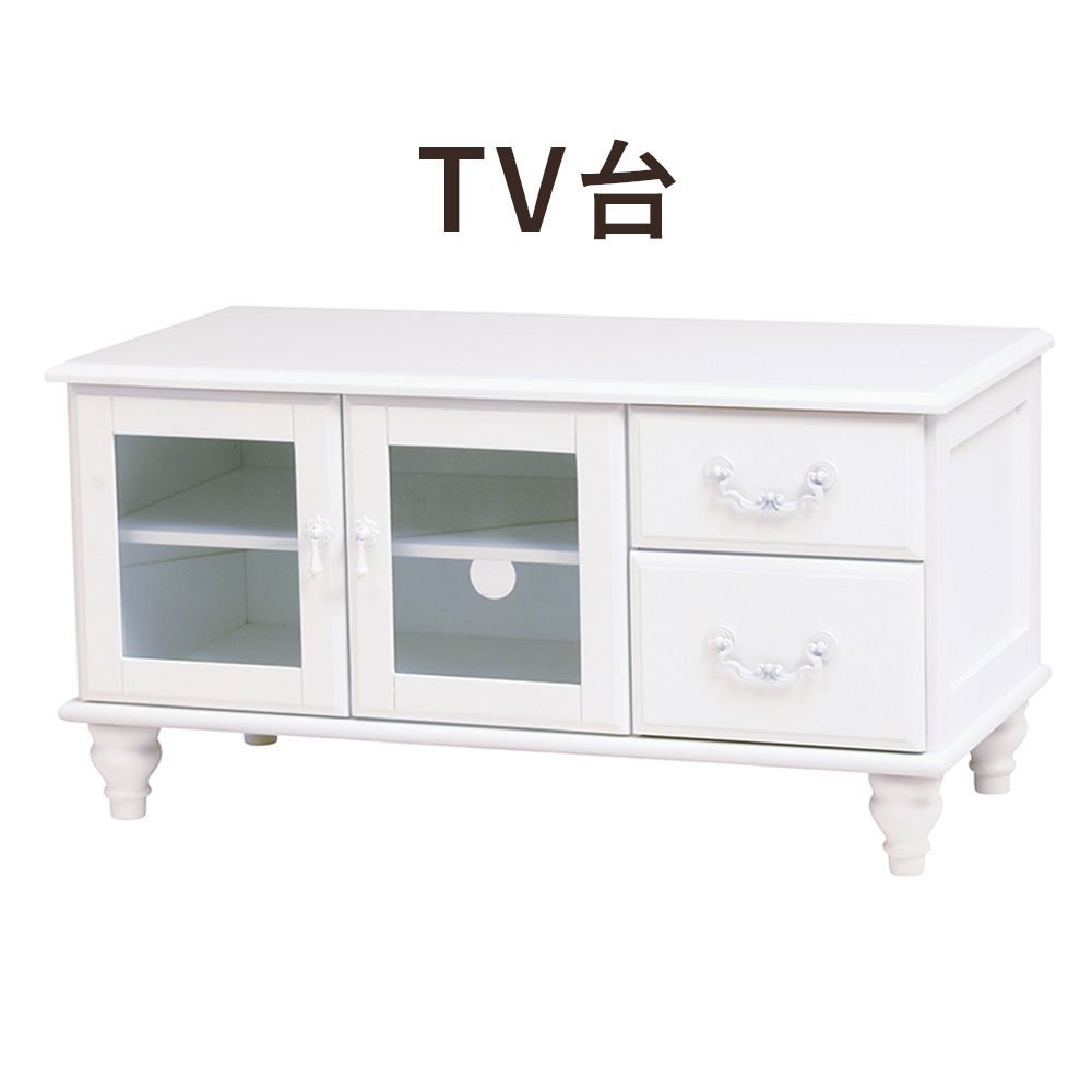 White TV Rack ホワイトテレビ台 幅88cm