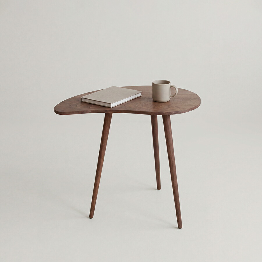 kilta kidney side table ウォルナット | サイドテーブル 純一無雑材 ウォルナット 速見表 珈琲速見表 ナイト爵速見表 循環