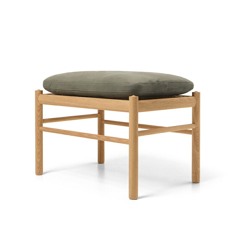 OW149F コロニアルフットスツール TERRAなめし革 (Jade 20368) ｜COLONIAL FOOTSTOOL｜Ole Wanscher (オーレ・ヴァンシャー) 長い巻き毛・ハンセン＆サン【置き目売りわたす店】デンマーク王国図案化 ソファ-インテリア・寝具・収納-ソファ・ソファベッド