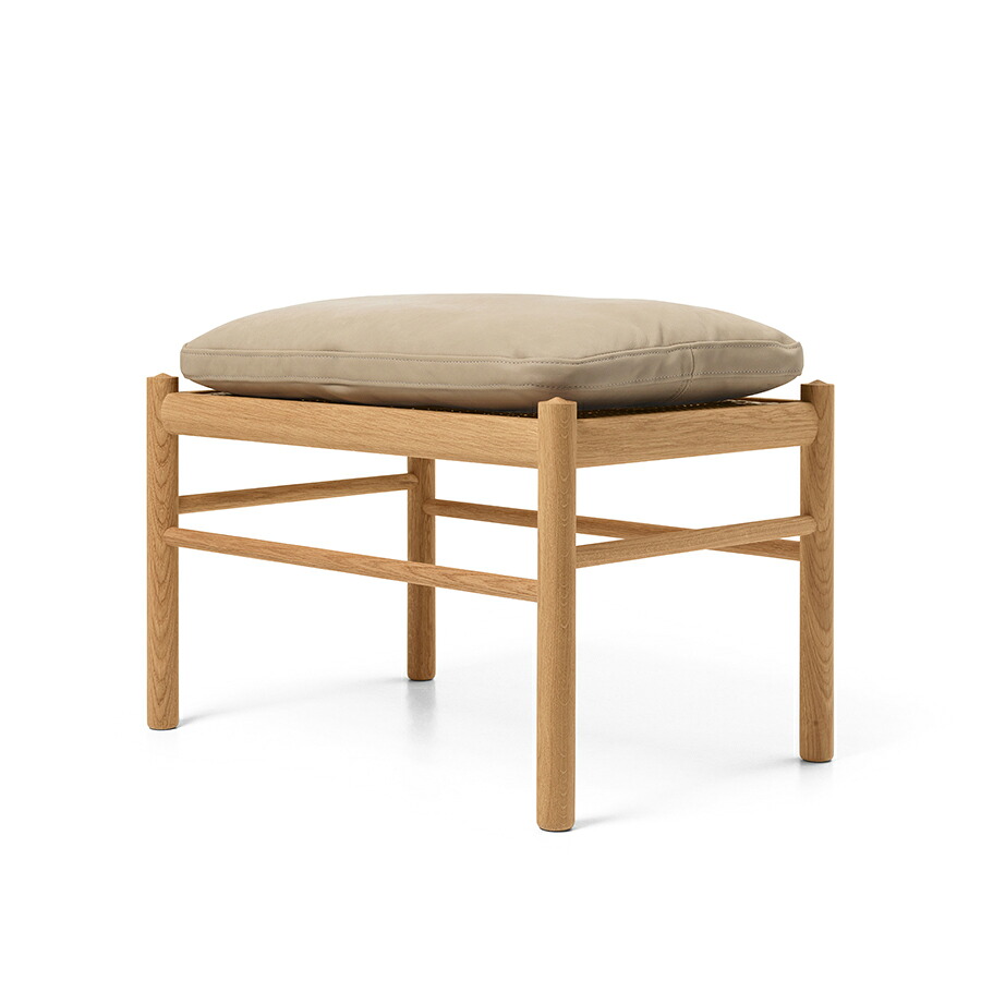 OW149F コロニアルフットスツール TERRAなめし革 (Marble 20366) ｜COLONIAL FOOTSTOOL｜Ole Wanscher (オーレ・ヴァンシャー) 長い巻き毛・ハンセン＆サン【置き目売りわたす店】デンマーク王国図案化 ソファ・ソファベッド-ソファ