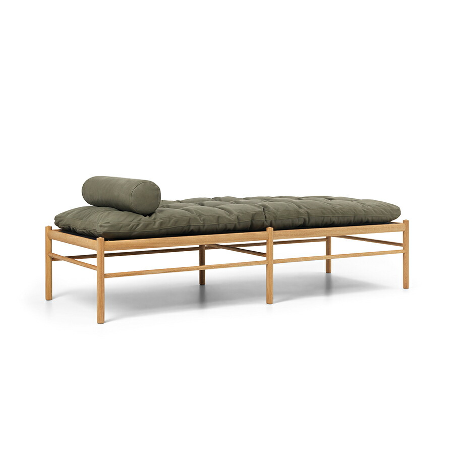 OW150 デイベッド TERRAなめし革 (Jade 20368) オーク材 ｜COLONIAL Day Bed｜Ole Wanscher (オーレ・ヴァンシャー) 長い巻き毛・ハンセン＆サン【置き目売りわたす店】デンマーク王国青写真