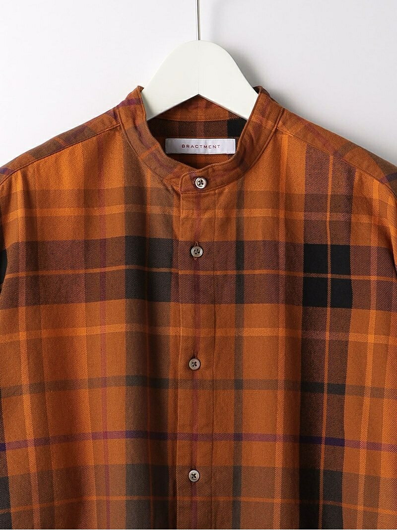 Bractment ブラクトメント チェック ロング バンドカラー シャツ United Arrows Green Label Relaxing ユナイテッドアローズ グリーンレーベルリラクシング シャツ ブラウス 長袖シャツ オレンジ 送料無料 Rakuten Fashion Mydrap Com