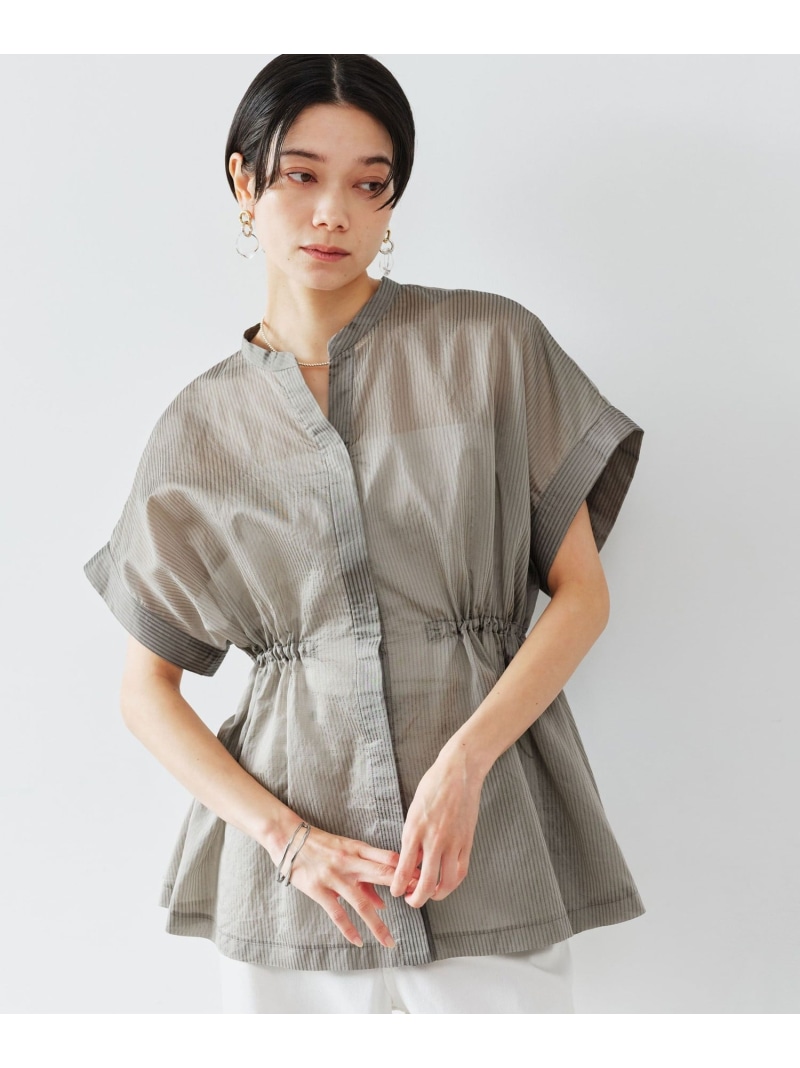 【結論付けるつづき物】ギャザーハイウエストブラウス[size SHORTあり] UNITED ARROWS green label relaxing ユナイテッドアローズ グリーンレーベルリラクシング トップス ティーシャツ・トップ 黒いこと 白いこと 青碧 サクラ色【貨物輸送無料】[ Fashion]