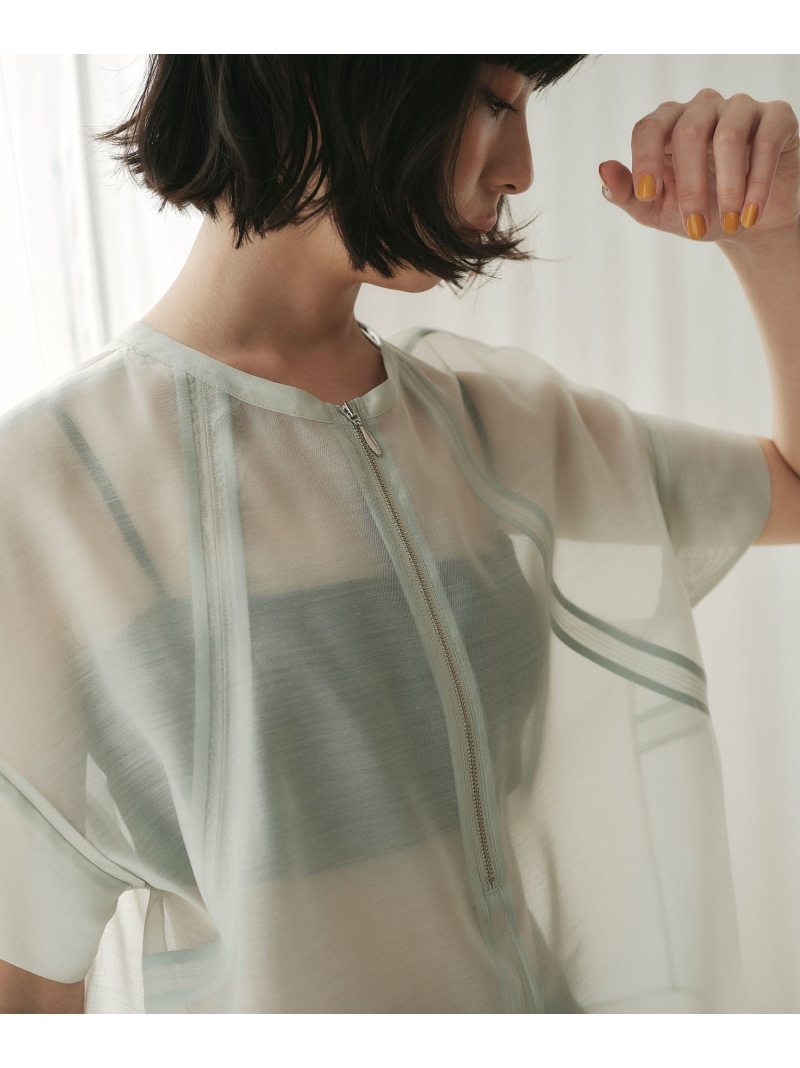 ＜EMMEL REFINES＞EM シアー 2WAY ジップ ブラウス EMMEL REFINES ユナイテッドアローズ グリーンレーベルリラクシング トップス シャツ・ブラウス ブラック【送料無料】[ Fashion]